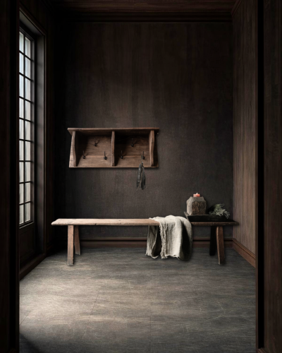 Kapstok / Wand console gemaakt van oud gebruikt hout met ijzeren haken-1