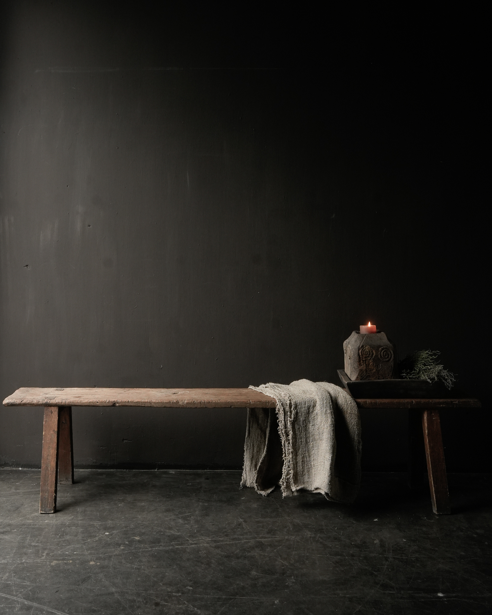 Authentiek oude houten Bank-2