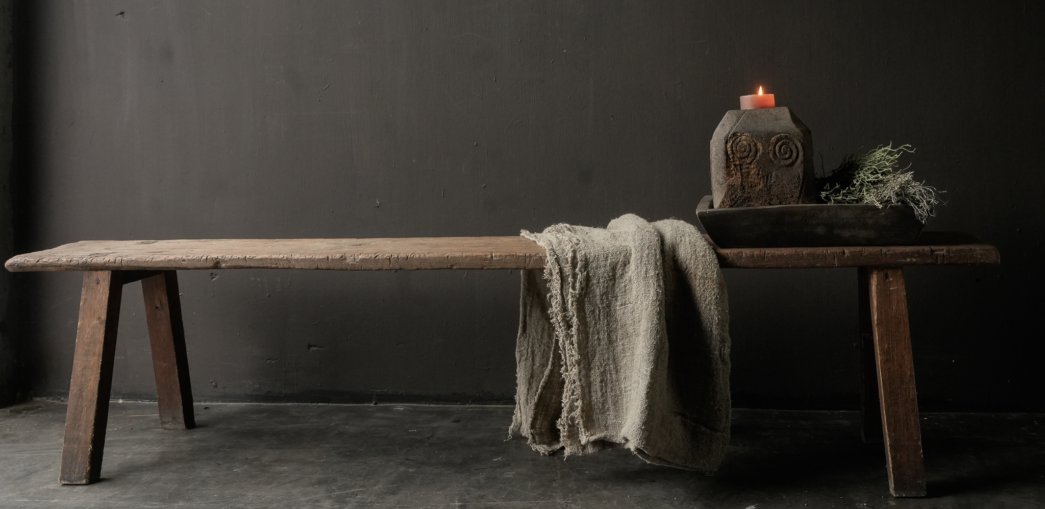 Authentiek oude houten Bank-5