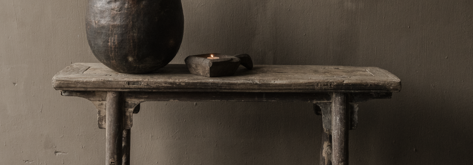 Authentic antique Chinese elmwood wooden bench 105x28xH51cm