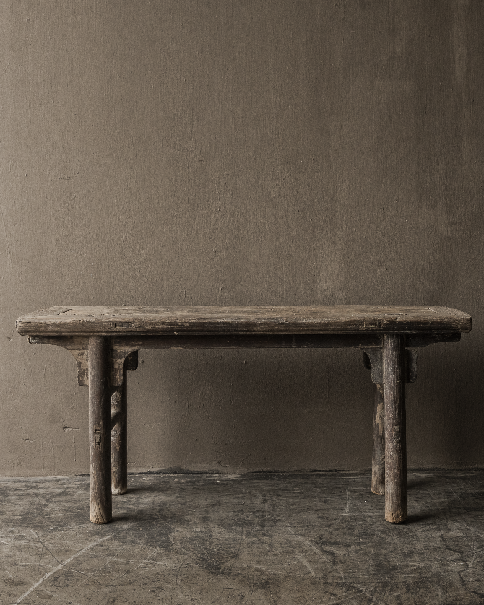 Authentic antique Chinese elmwood wooden bench 105x28xH51cm-4