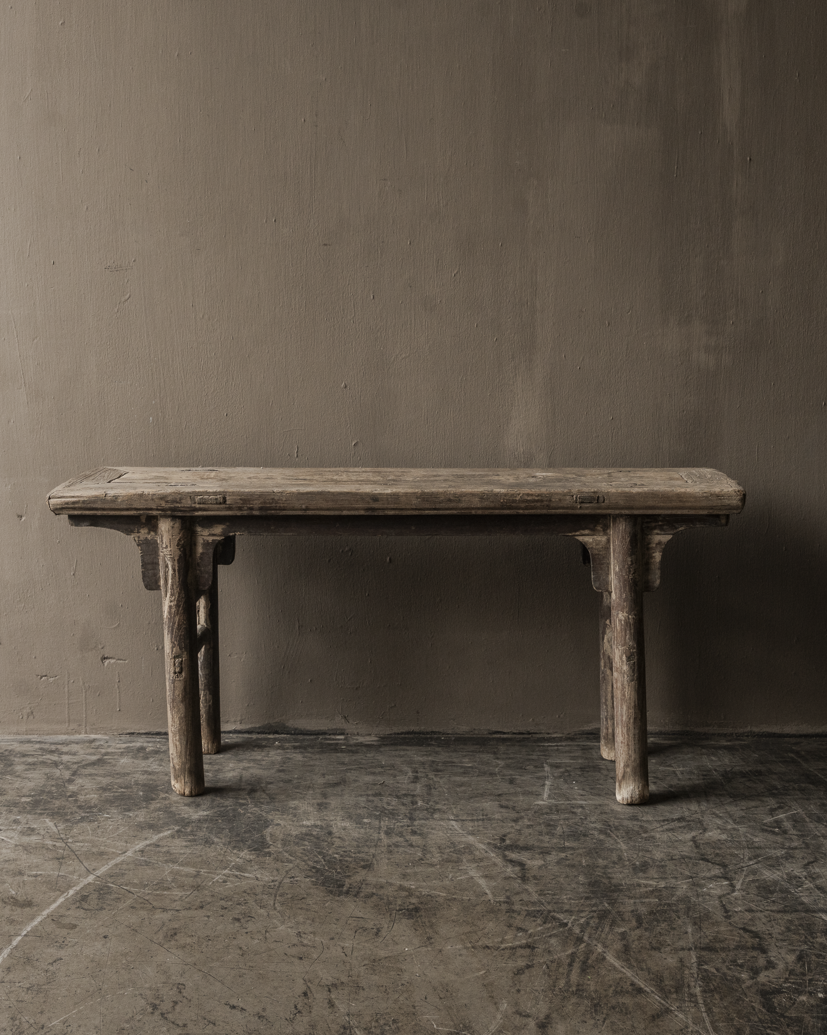 Authentic antique Chinese elmwood wooden bench 105x28xH51cm-6