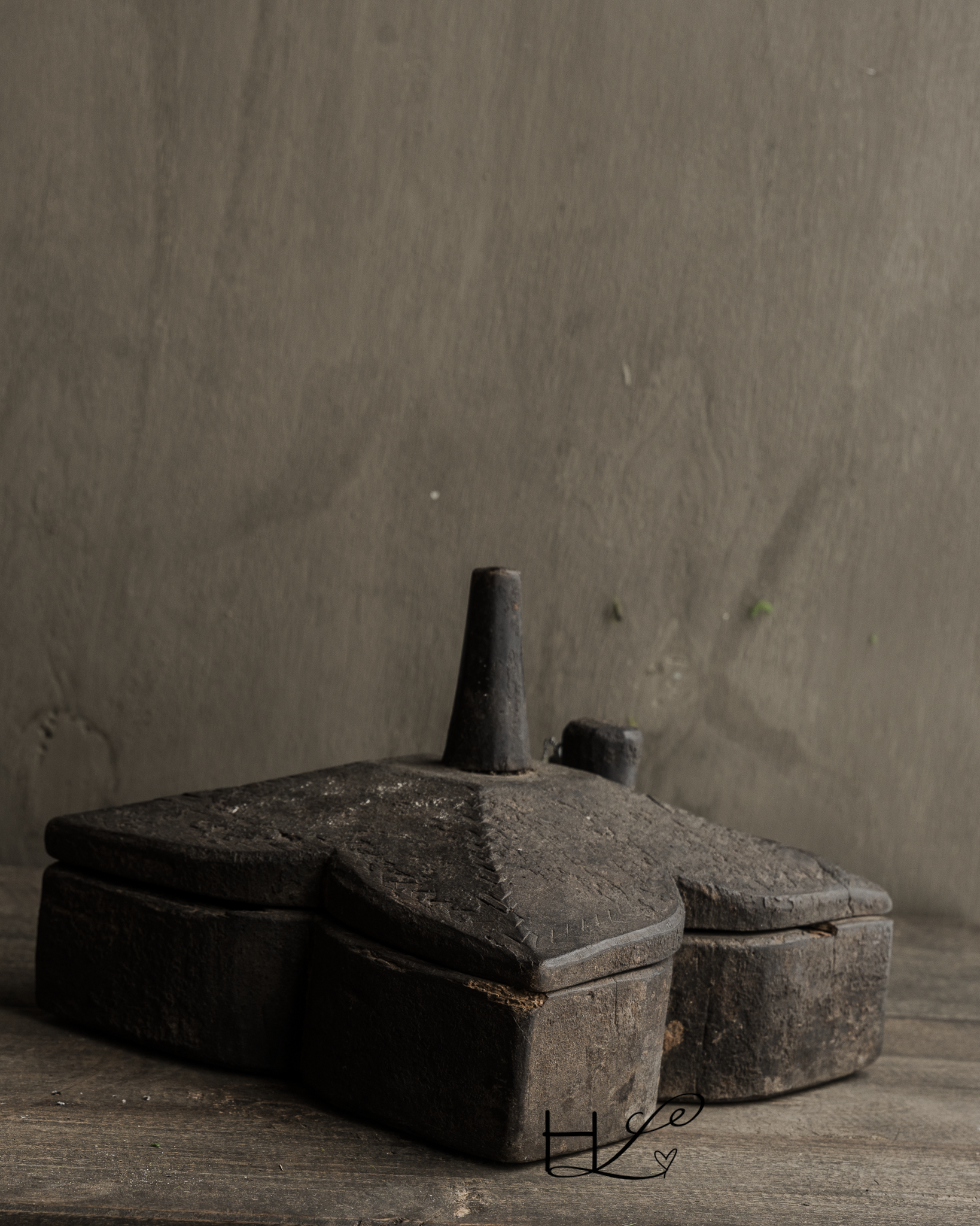 Old antique wooden spice box HOFFZ India-4