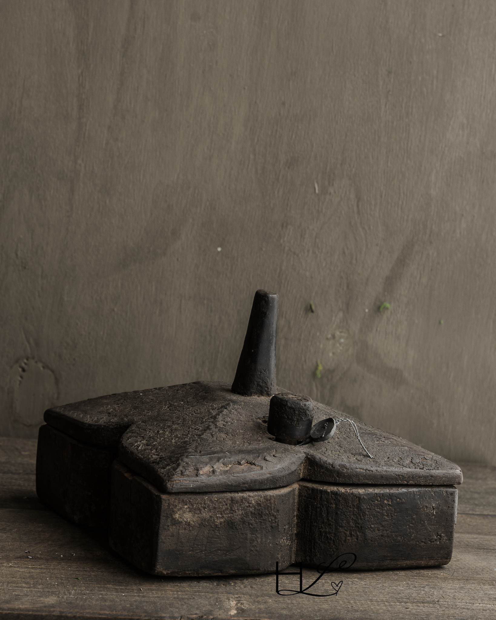 Old antique wooden spice box HOFFZ India-5