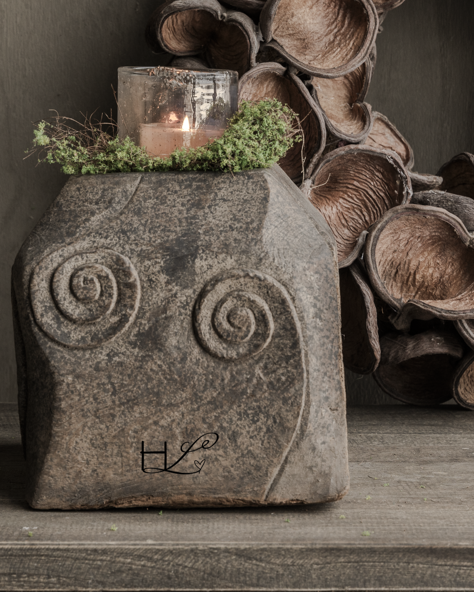 Old Authentic Wooden Base – unique pedestal candlestick Authentic & Unique-2