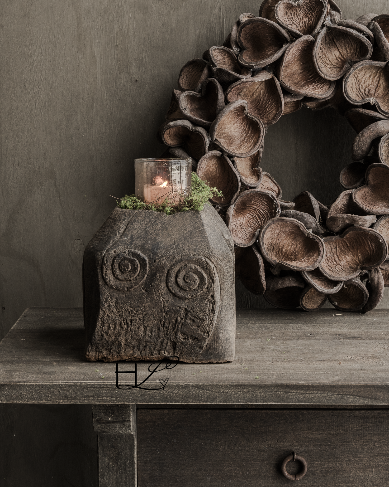 Old Authentic Wooden Base – unique pedestal candlestick Authentic & Unique-5