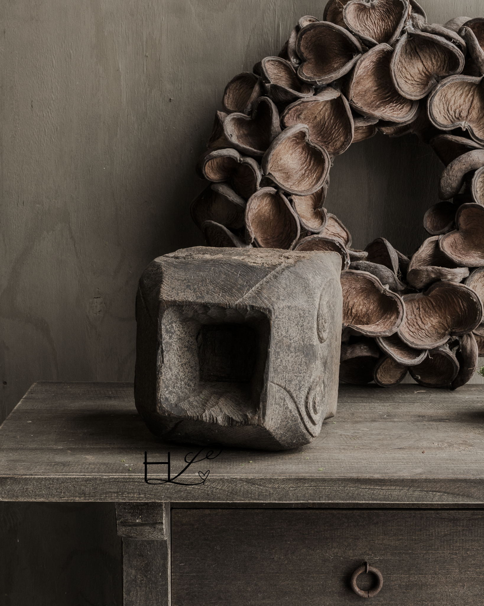 Old Authentic Wooden Base – unique pedestal candlestick Authentic & Unique-6