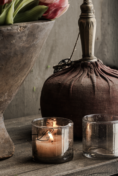 Imperfect Stoer Stone bubble  bruin /brons Luster  glazen windlichtje