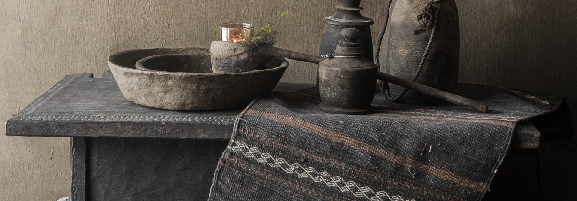 Vintage Handwoven Dhurrie from India (Unique & Imperfect)