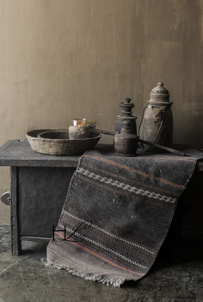 Vintage Handwoven Dhurrie from India (Unique & Imperfect)