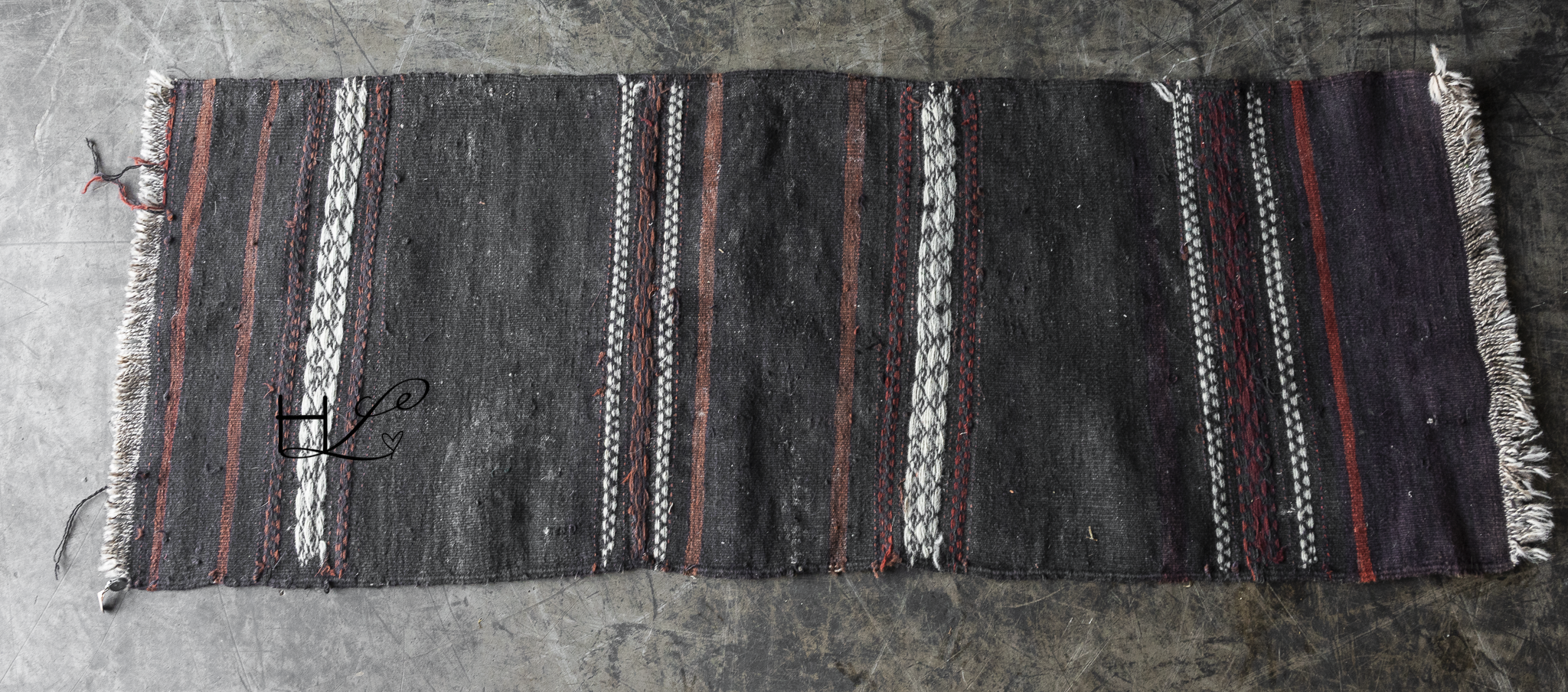 Vintage Handwoven Dhurrie from India (Unique & Imperfect)-3