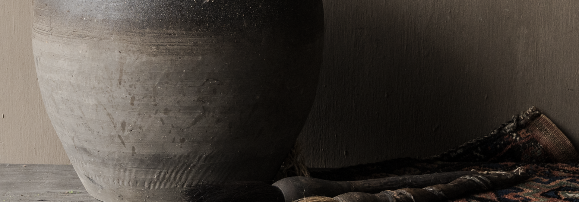 Unique Old Pottery Jug Brown/Gray