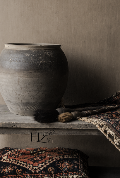 Unique Old Pottery Jug Brown/Gray