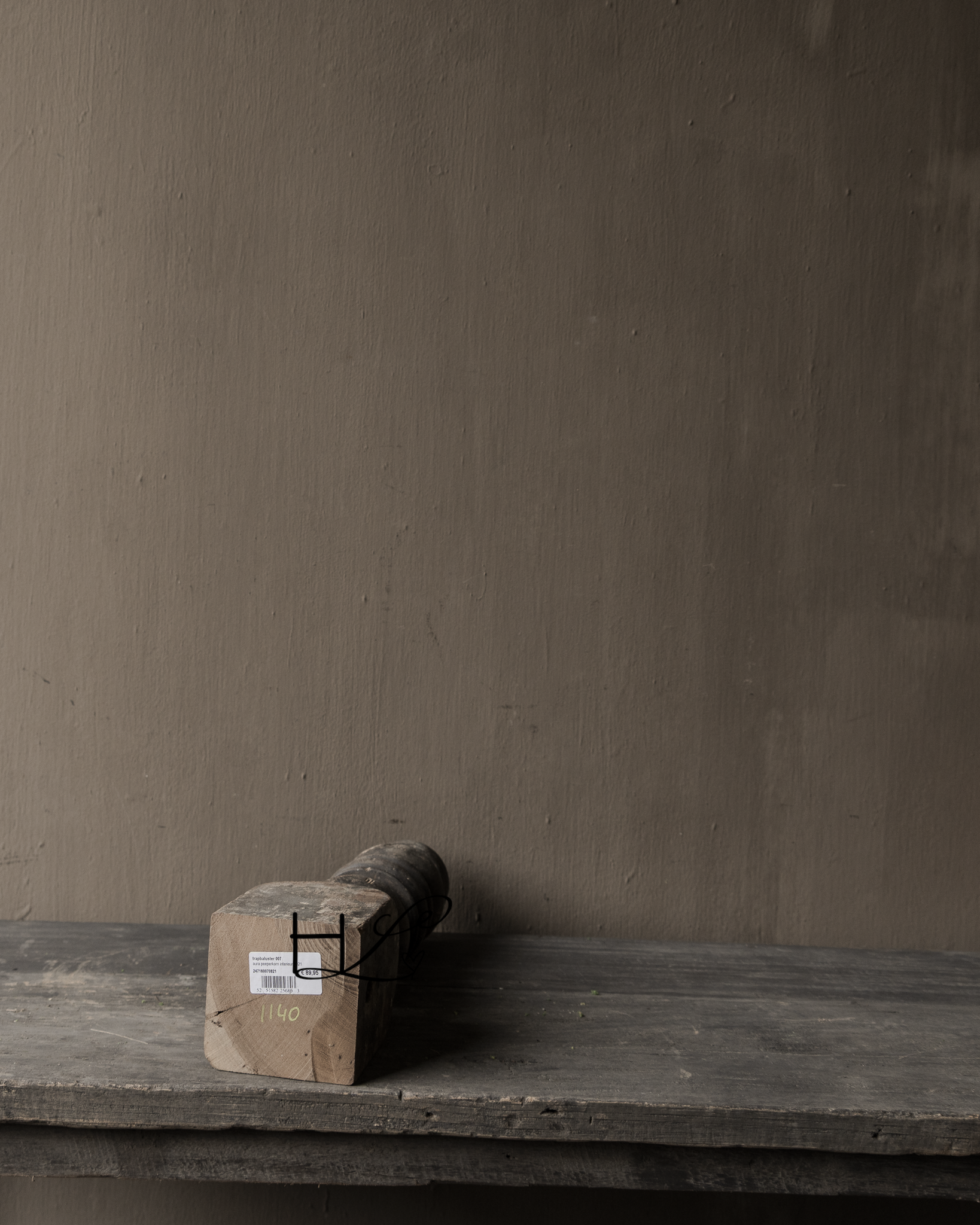 Uniek Houten Oude Baluster kandelaar-8