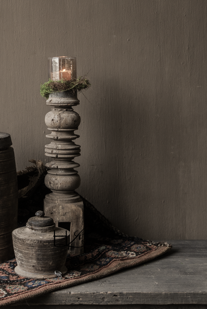 Unique Wooden Old Baluster Candlestick