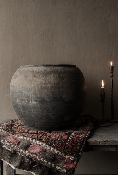 Unique Old Pottery Jug / Pot Brown/Gray