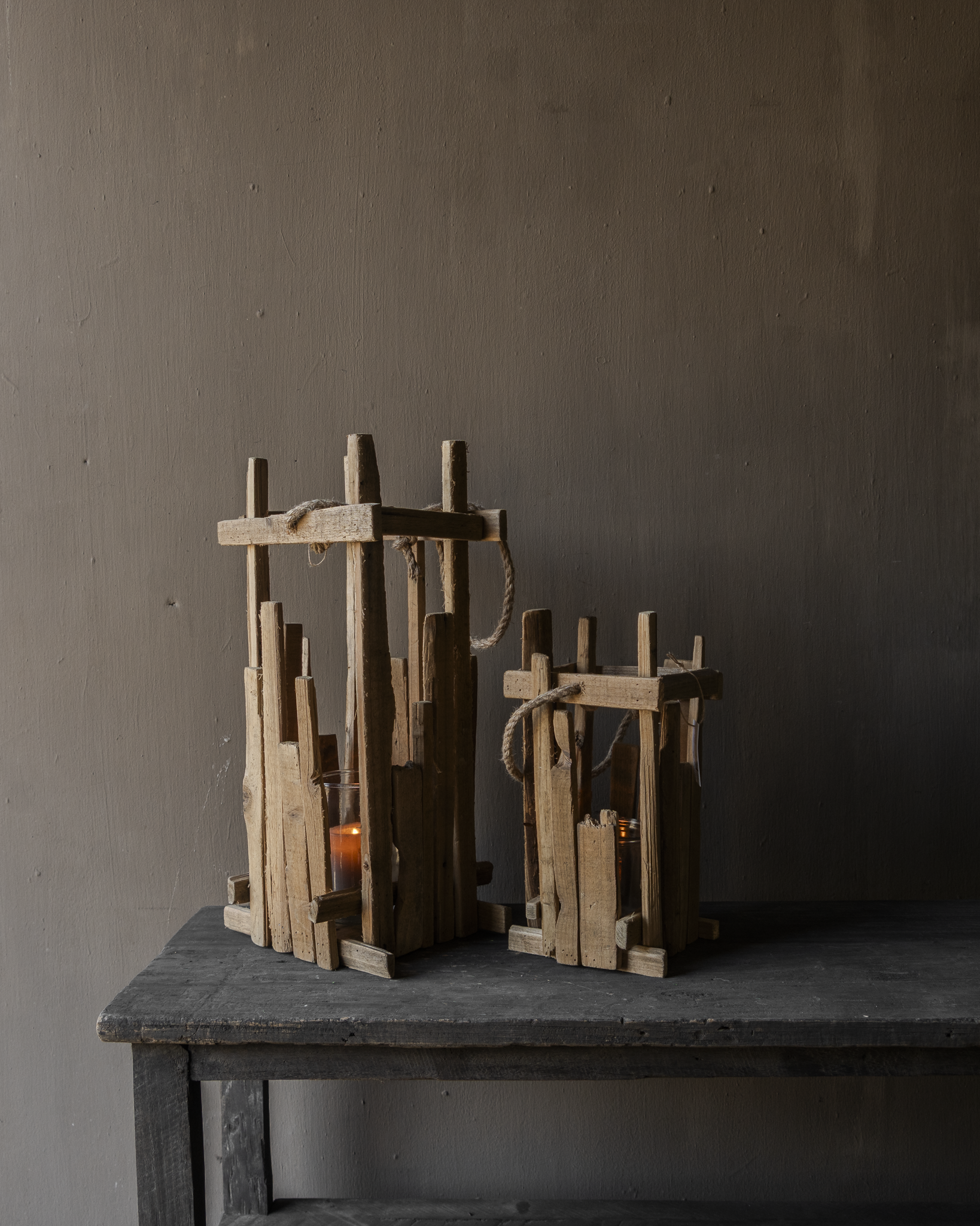 Houten Lantaarn FSC Populier met Glas | Stoer & Landelijk Wonen-1