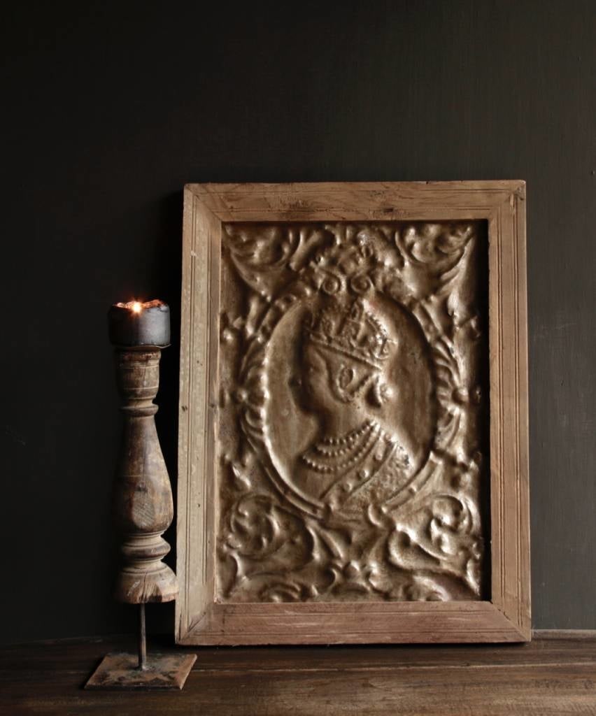 Wand paneeltje Brons met houten lijst Aura Peeperkorn-1