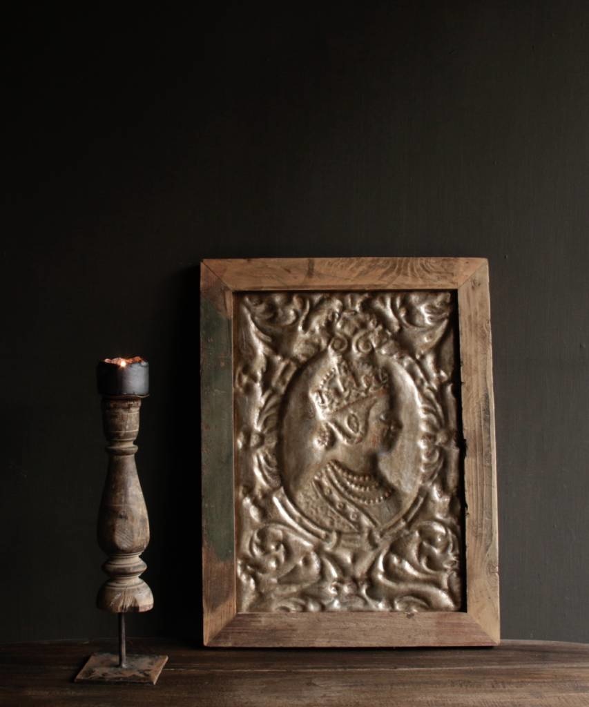 Wand paneeltje Brons met houten lijst Aura Peeperkorn-4