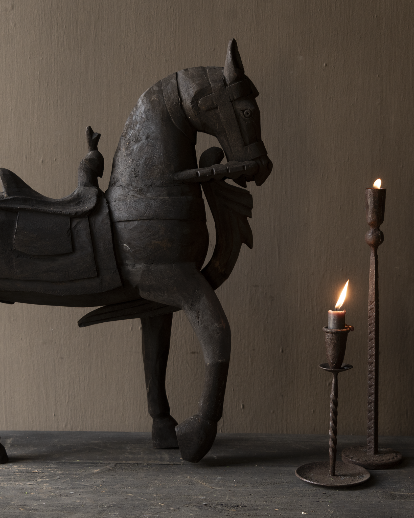 Uniek houten paard handmade-8