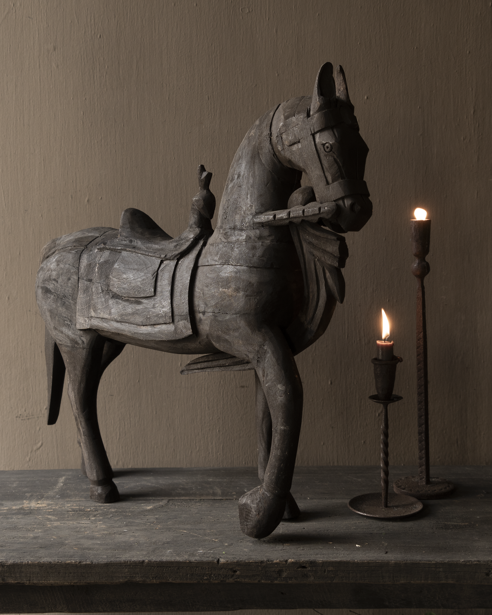 Uniek houten paard handmade-9