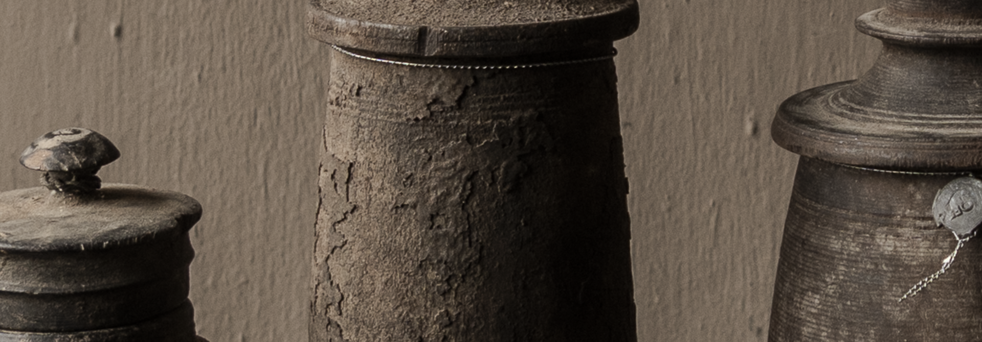 Original Old wooden Nepalese Jar with lid