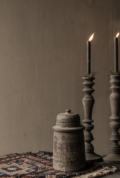 Original Old wooden Nepalese Jar / Pot with lid HOFFZ