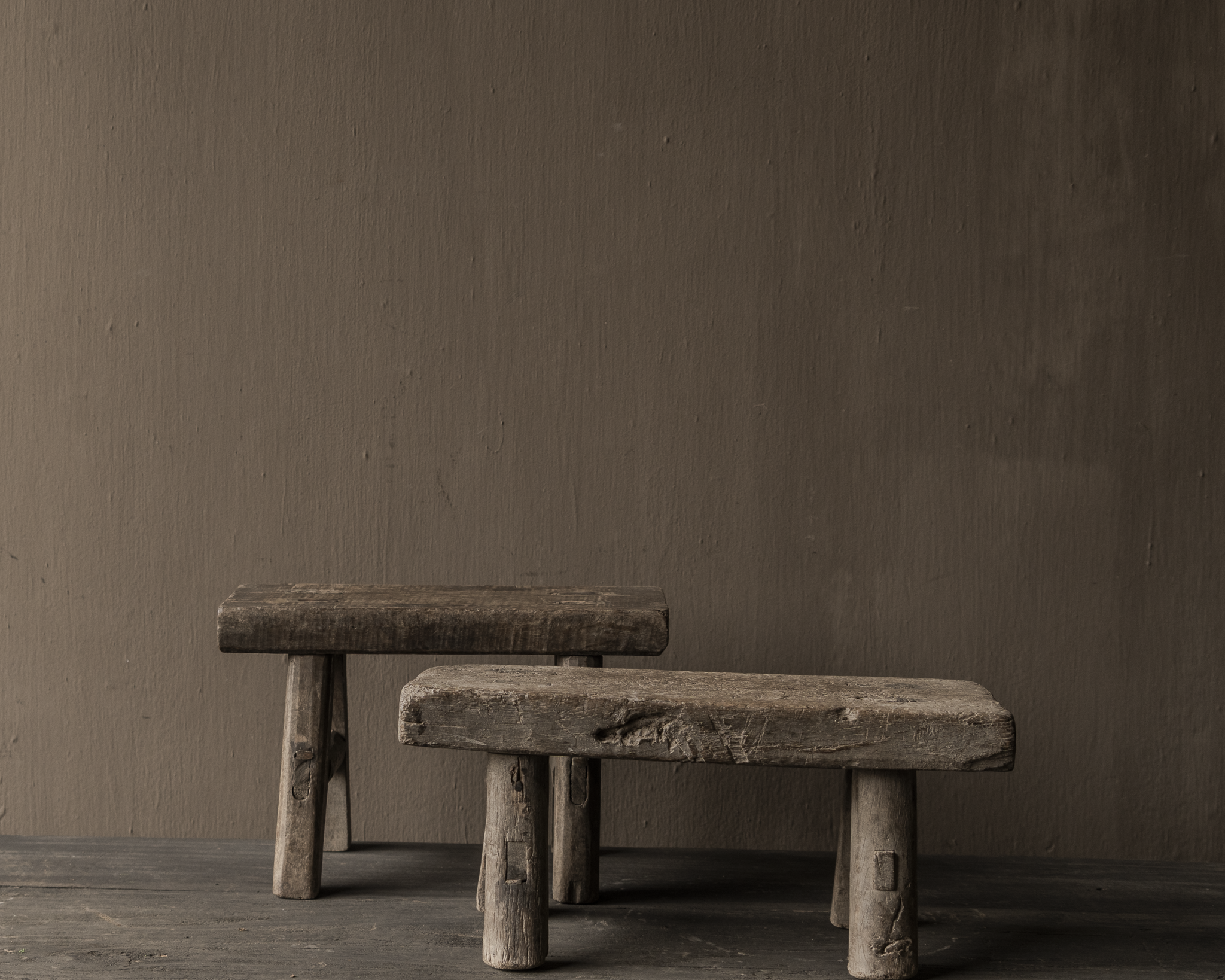 Authentic Elmwood Wooden Mini Stool-3