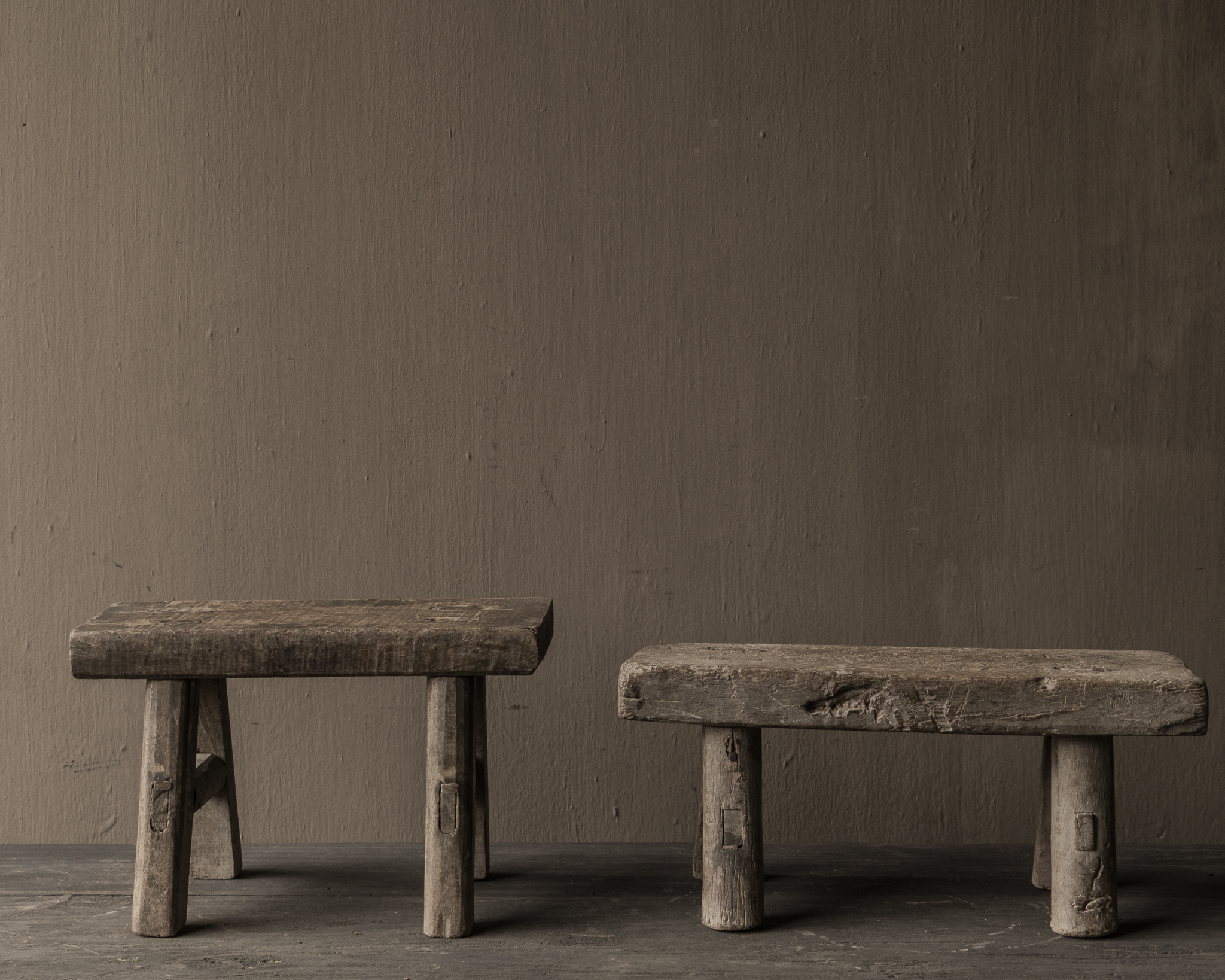 Authentic Elmwood Wooden Mini Stool-4