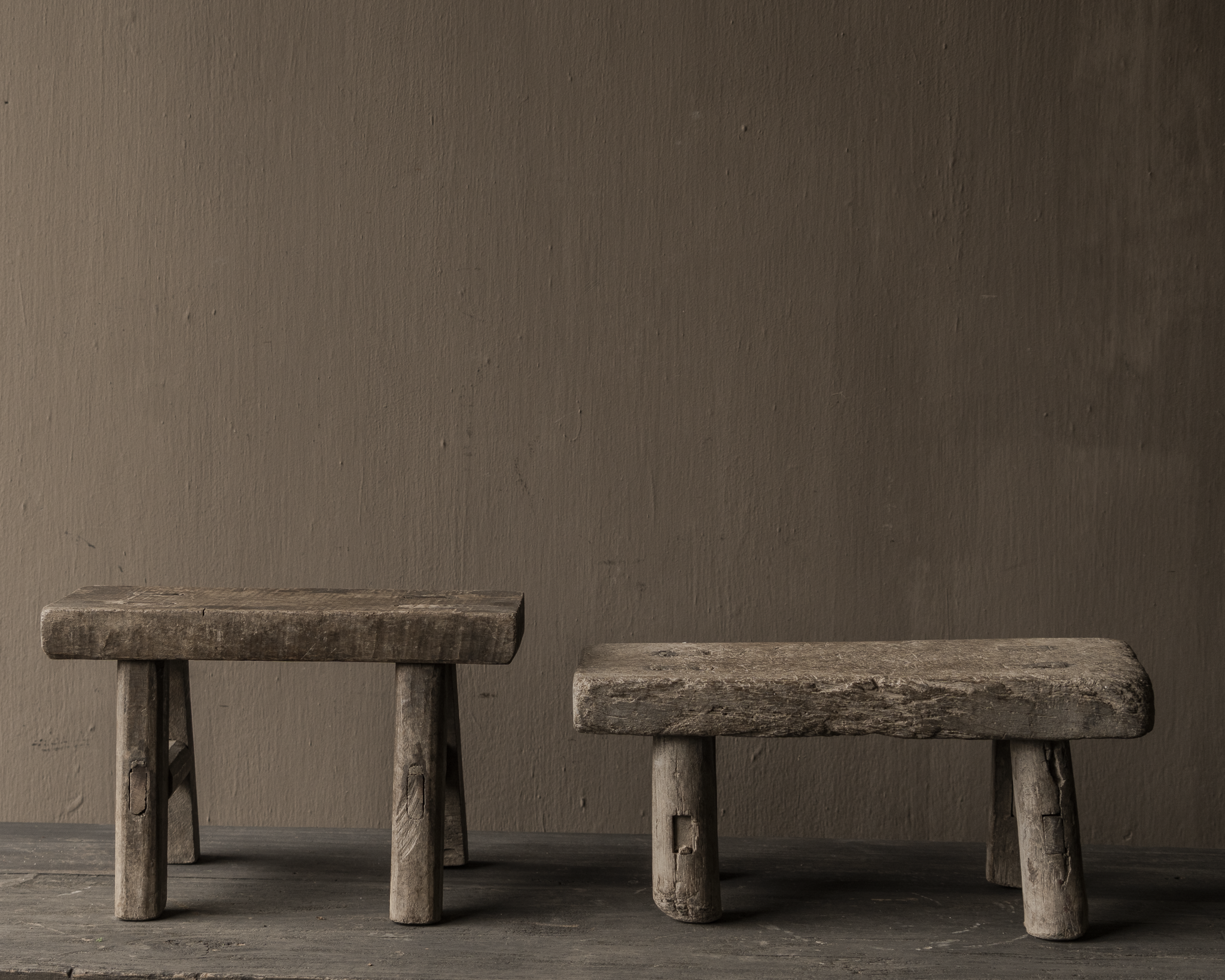 Authentic Elmwood Wooden Mini Stool-6