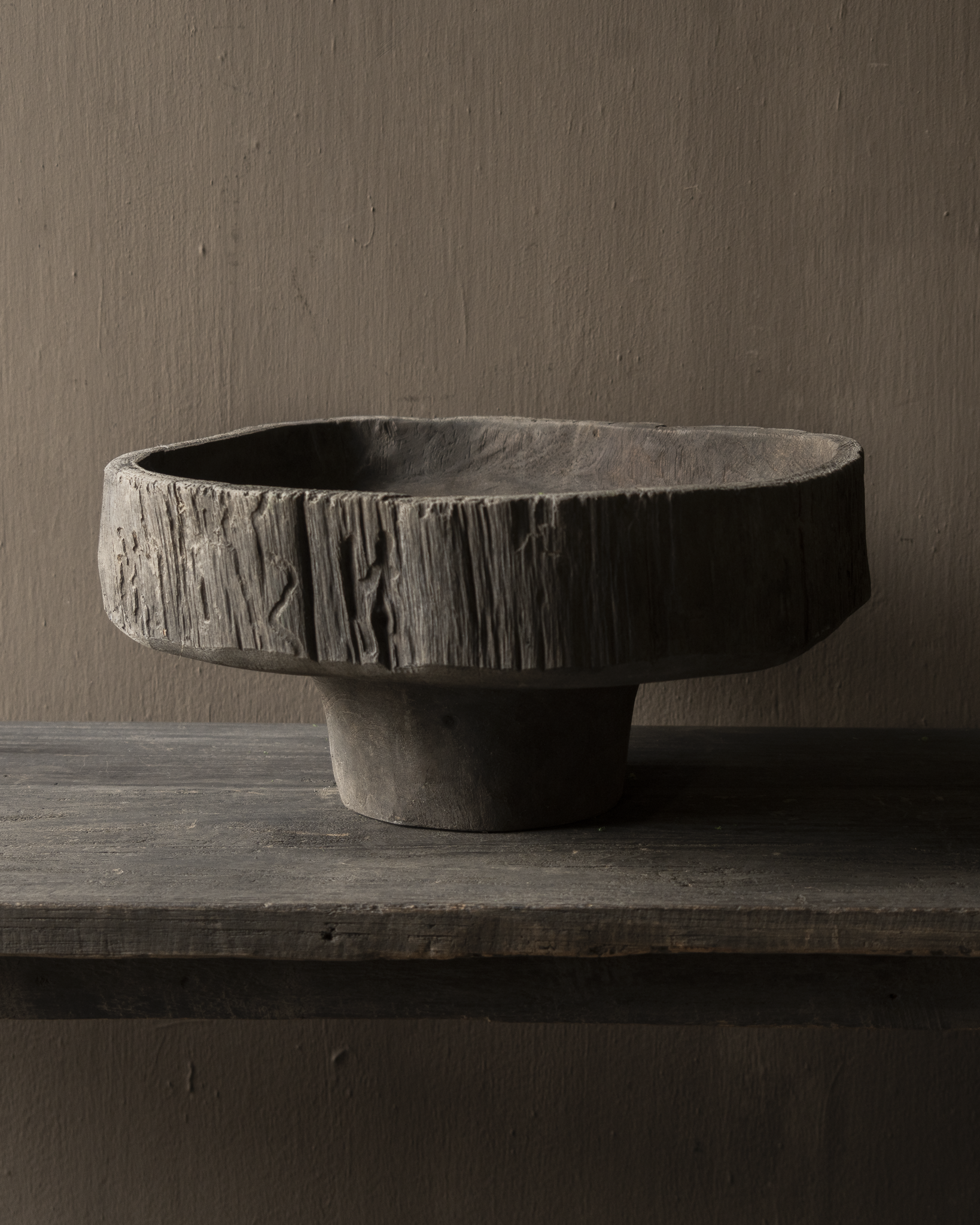 Prachtig Stoer Uniek imperfect houten kom / schaal-5