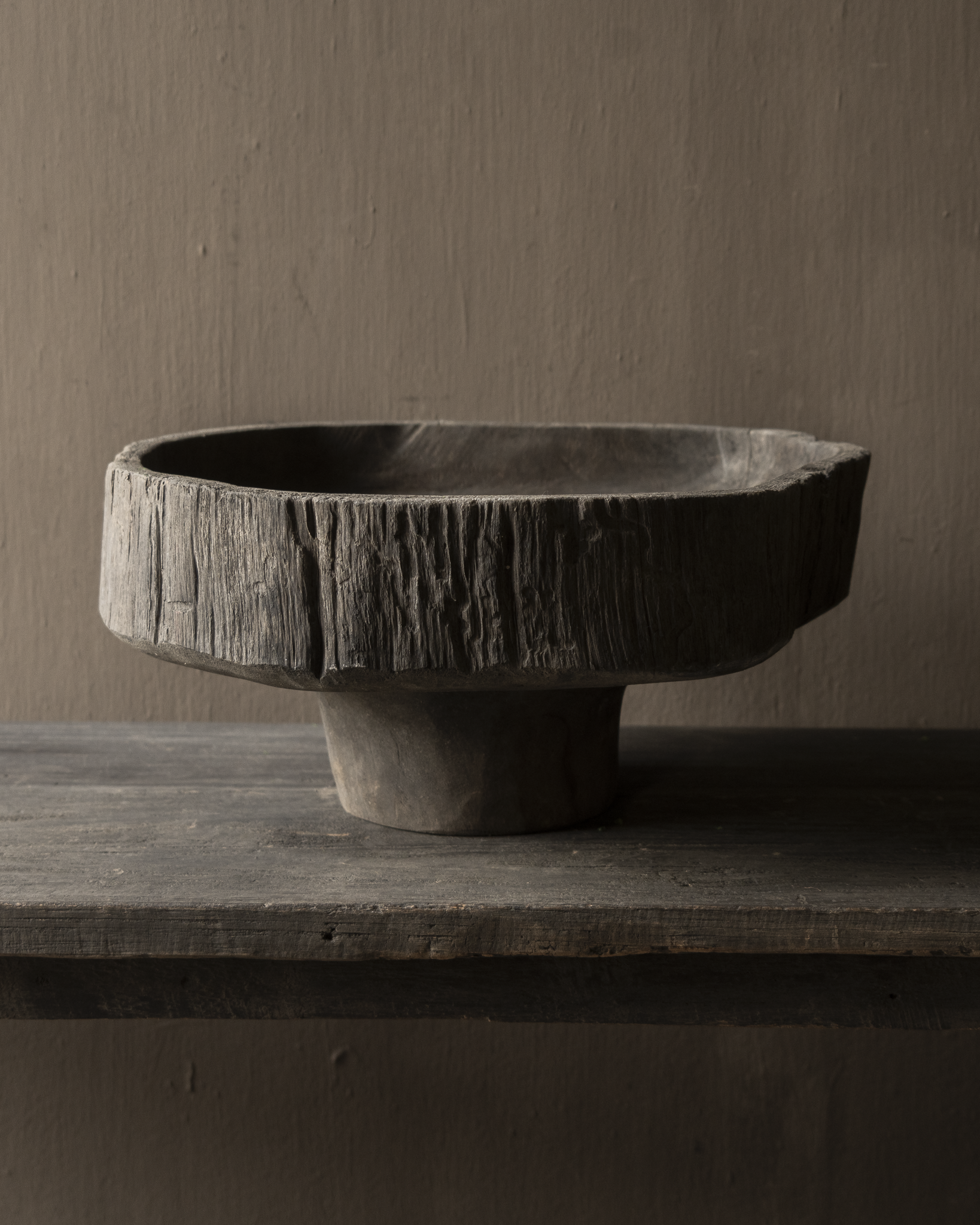 Prachtig Stoer Uniek imperfect houten kom / schaal-6