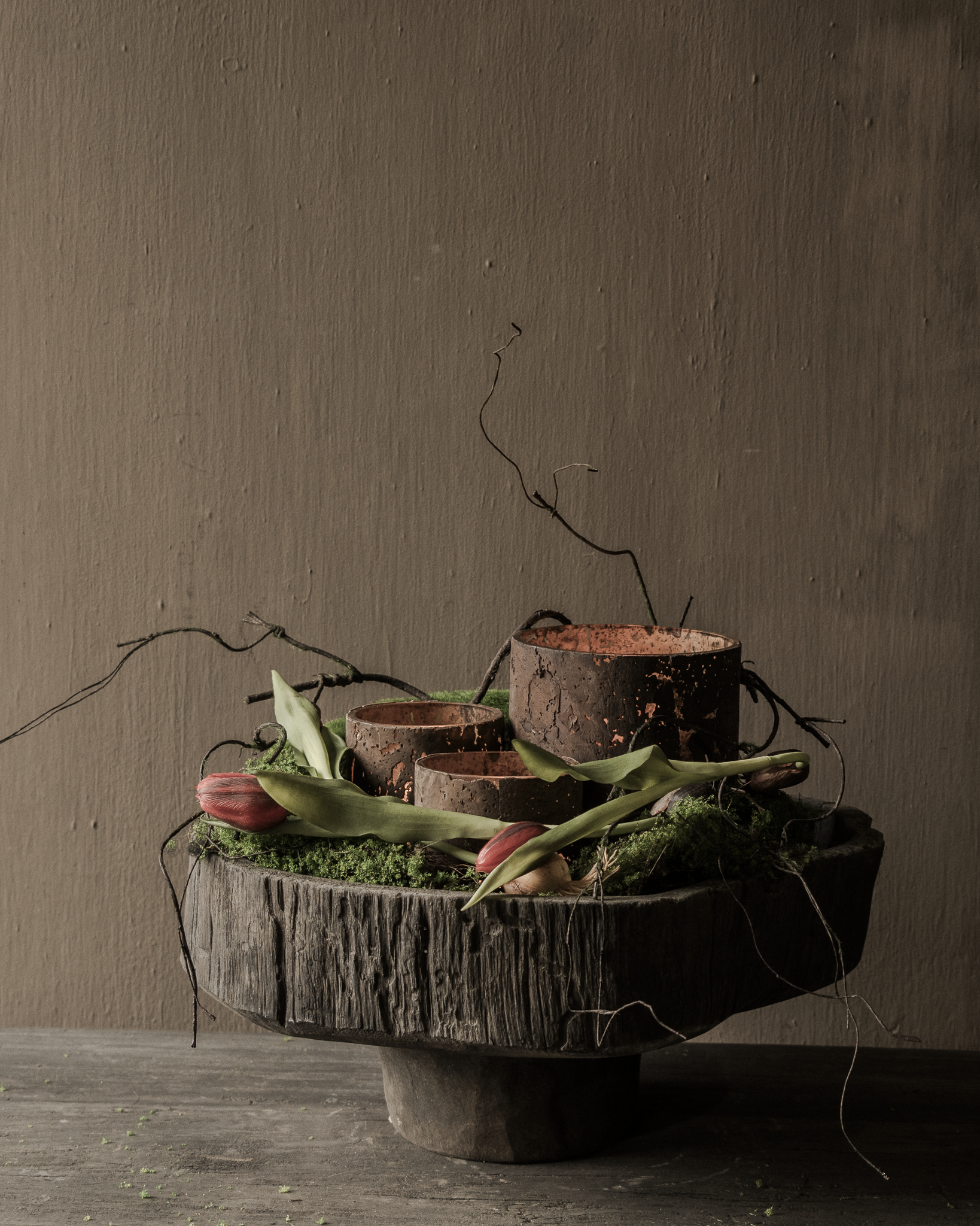 Prachtig Stoer Uniek imperfect houten kom / schaal-3