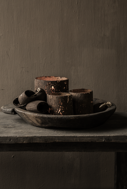 Authentic old wooden Nepalese bowl