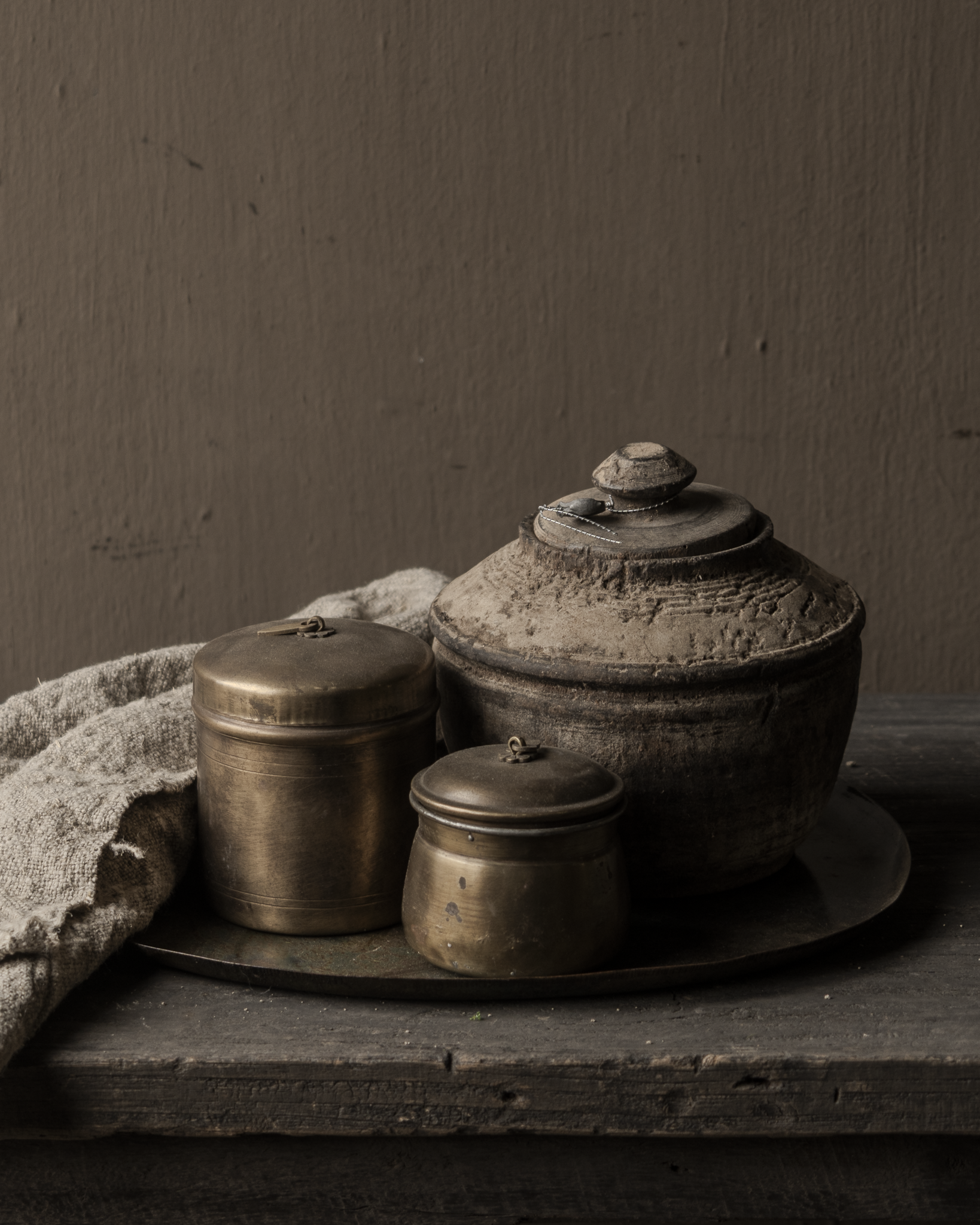 Klein koperen potje met deksel-1