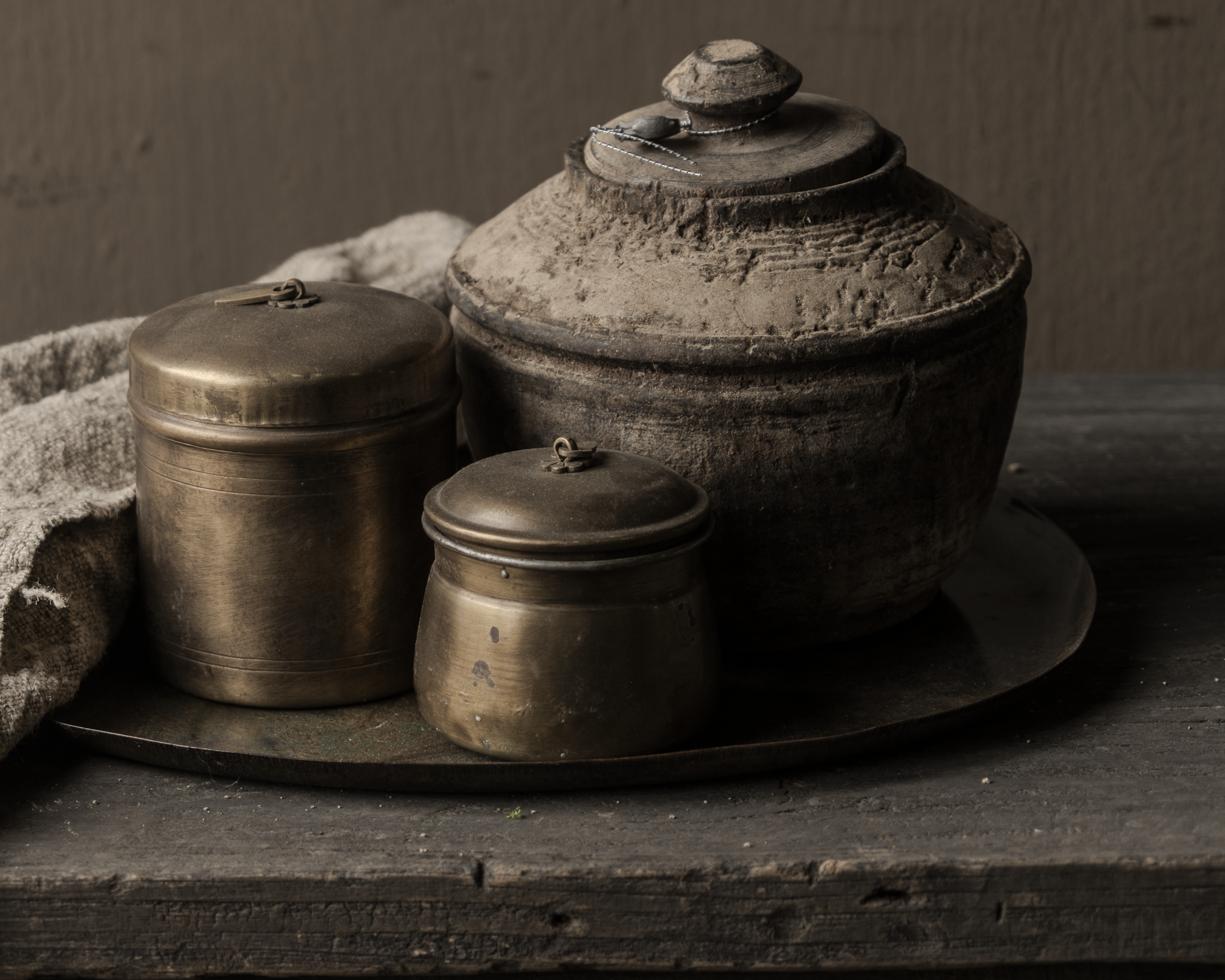 Klein koperen potje met deksel-3