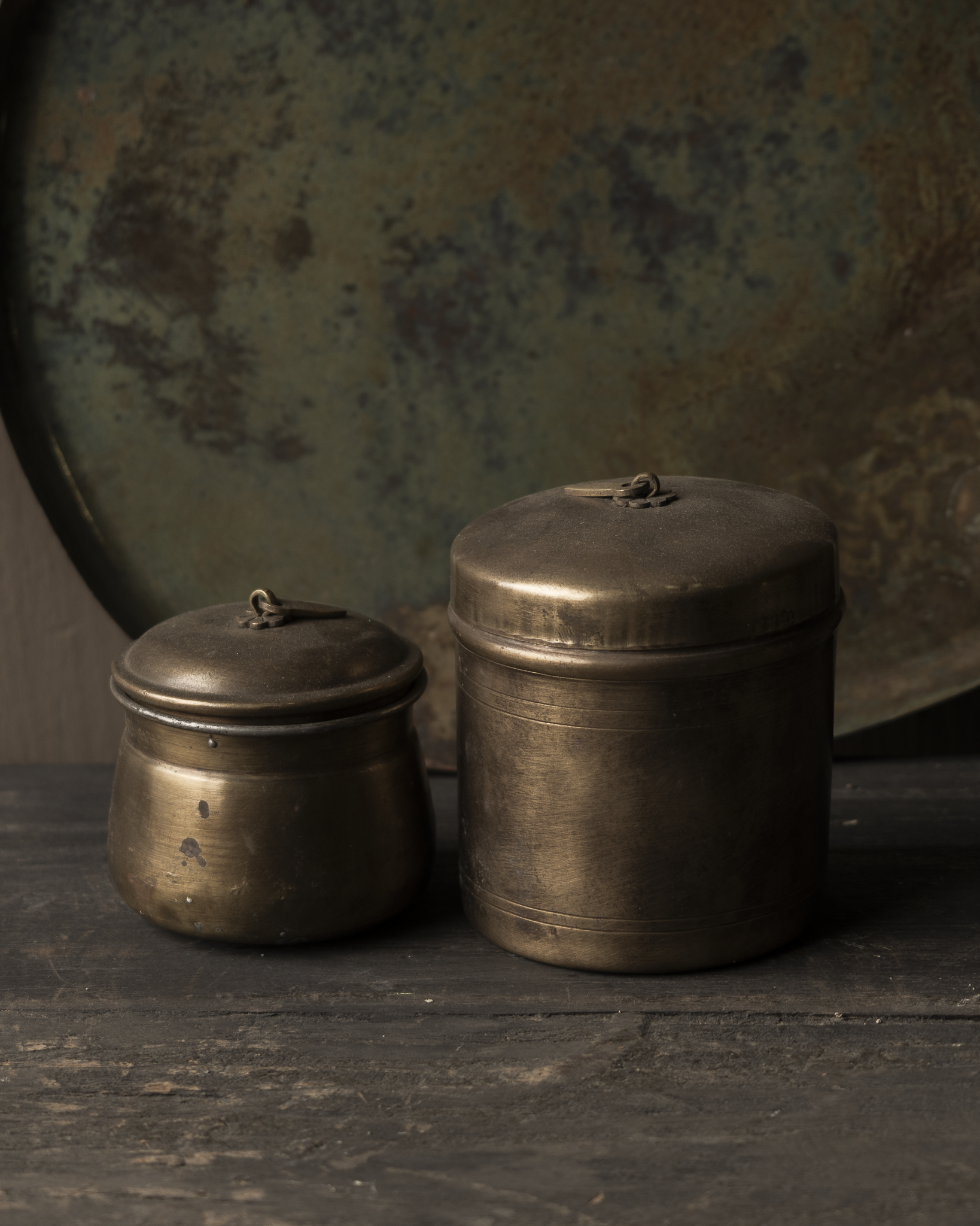 Klein koperen potje met deksel-4