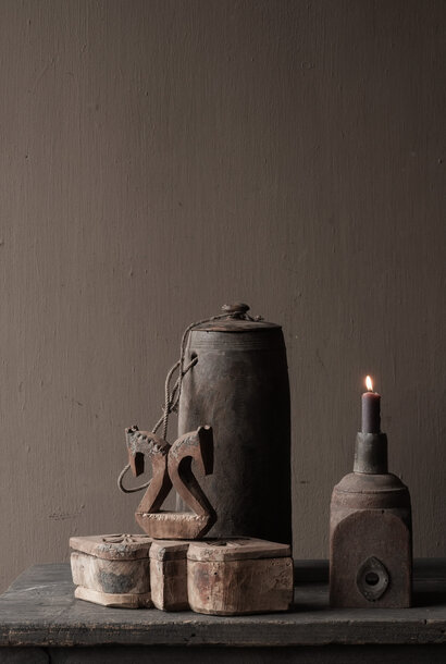 Oude Nepalese  houten spice box