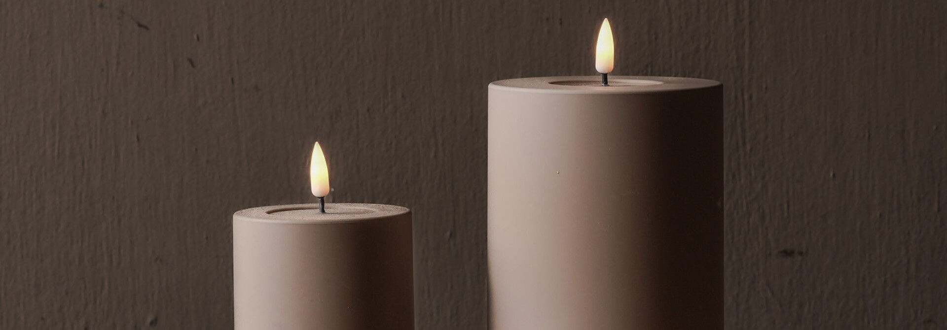 Led Kaars de luxe home art taupe outdoor