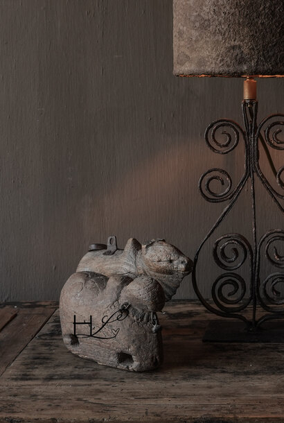 Authentieke Houten Nandi, Heilige Koe  met klein