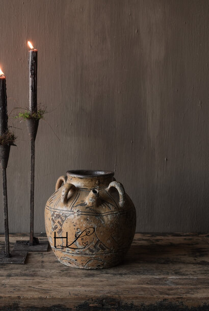 Authentic Yunnan jar with spout – hand-painted earthenware