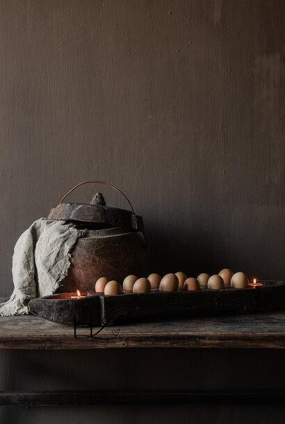 Oude Indiase houten laddu mal – authentiek keukenobject