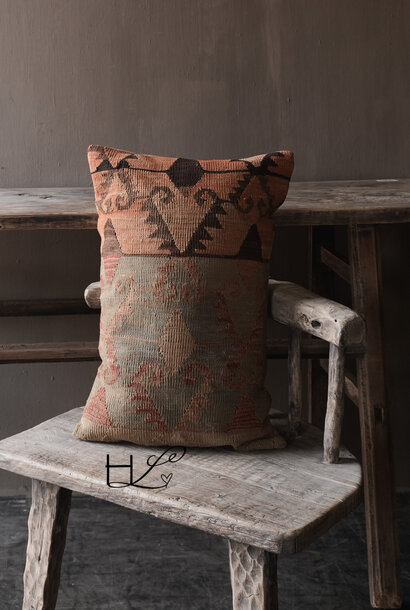 Uniek stoer kelim kussen – 40×60 cm | vintage kelim | inclusief vulling