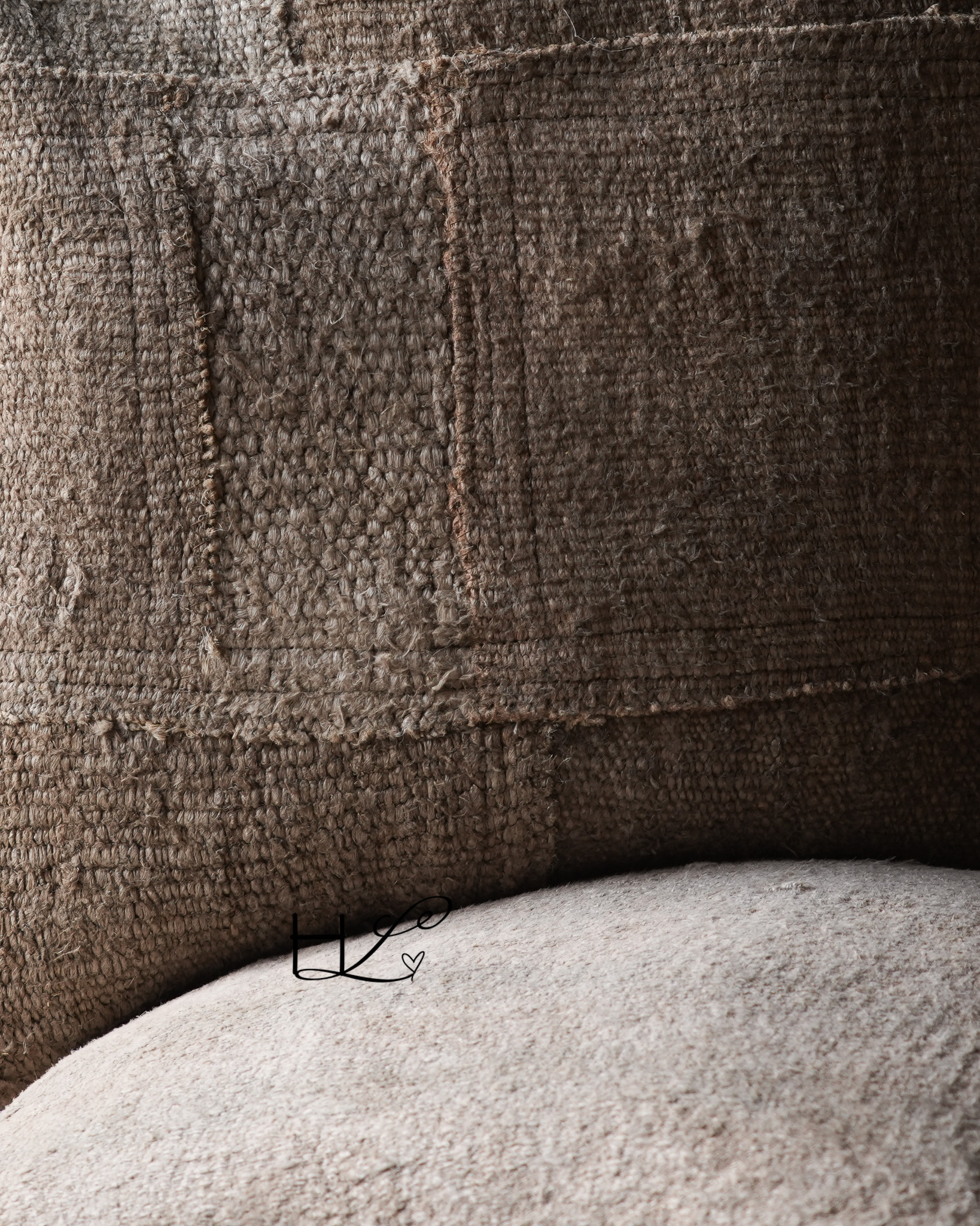 Einzigartiges, robustes Hanfkissen – taupe | 50 x 50 cm | inklusive Füllung-3