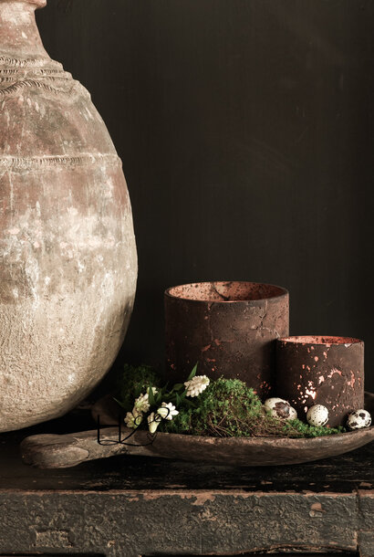 Maharashtra schaal met handvat – antiek houten item