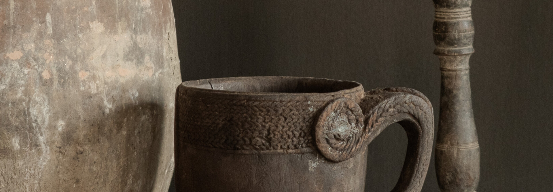 Uniek Antiek houten Pul / Melk Kan