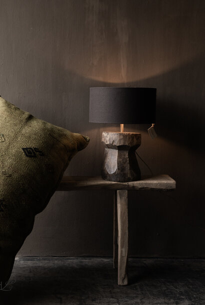 Unique table lamp made from an old wooden baluster – authentic