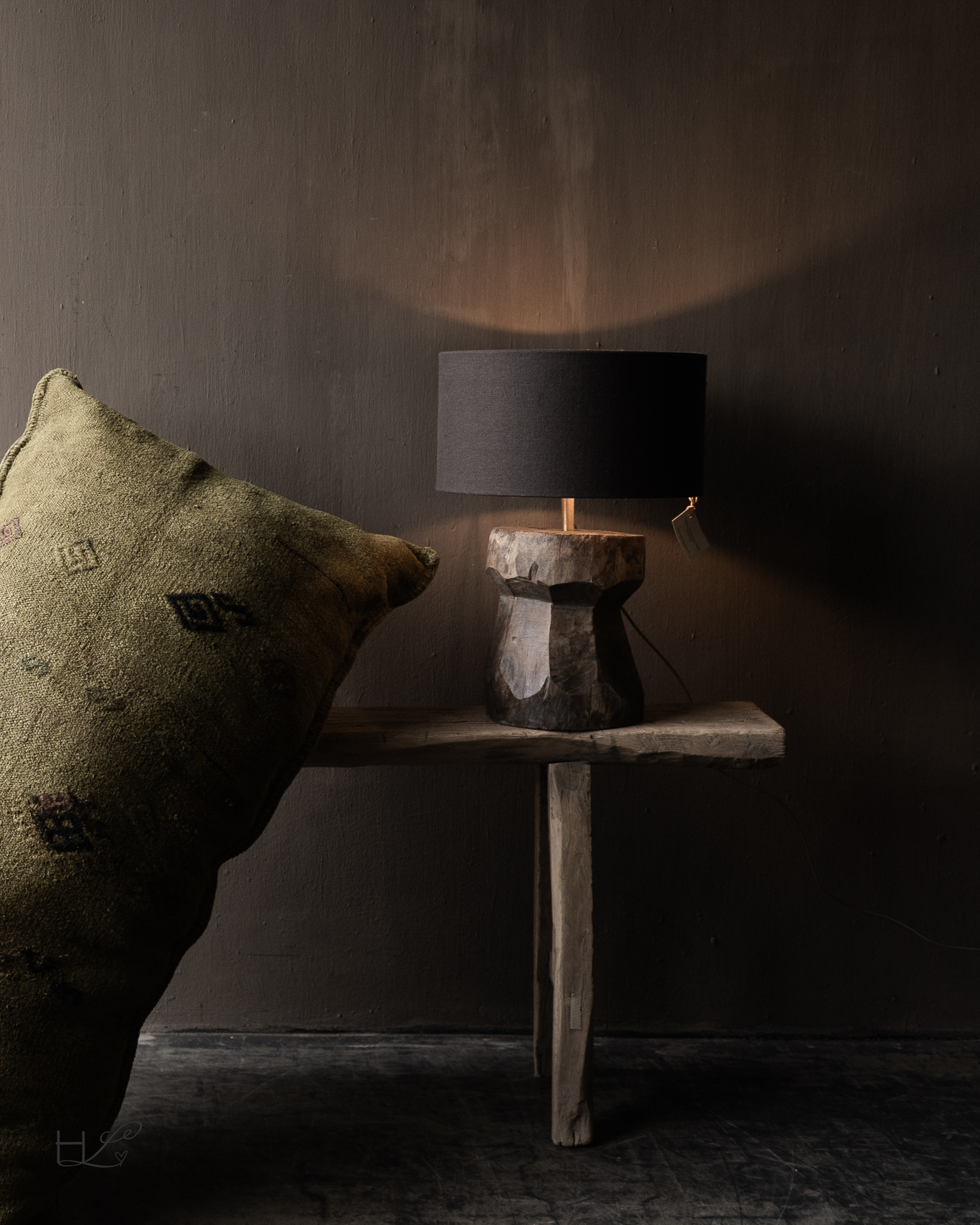 Unique table lamp made from an old wooden baluster – authentic-1