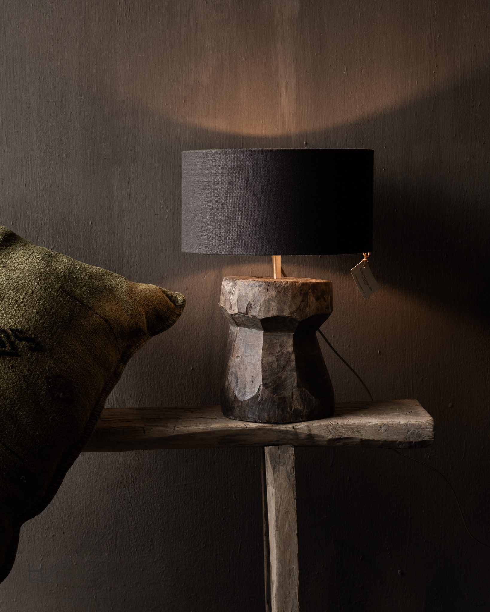 Unique table lamp made from an old wooden baluster – authentic-2