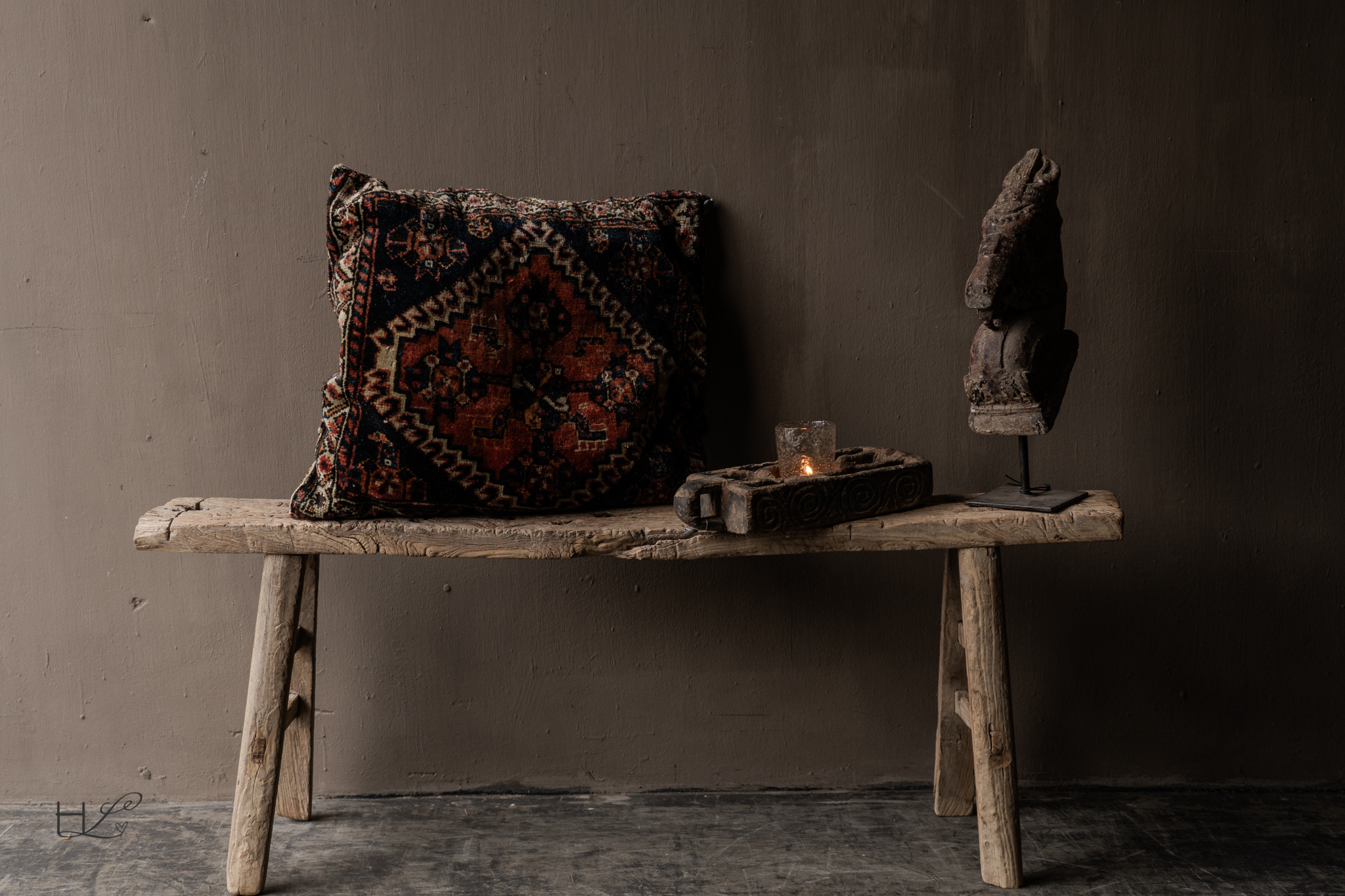 Authentische chinesische Bank aus Ulmenholz-2